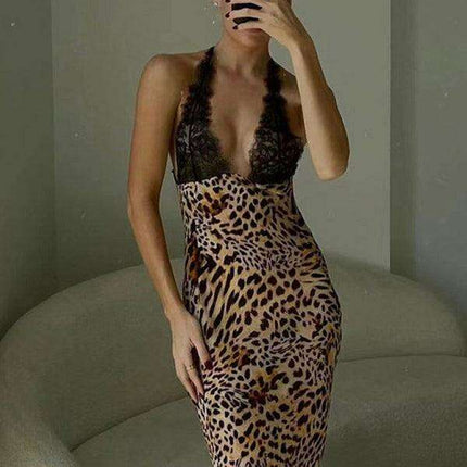Leopard Lace Suspender Dress - Embrace Your Inner Diva