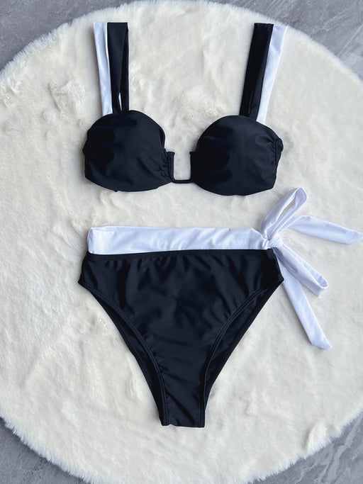 High-Waisted Split Swimsuit Bikini Set for Women - Stylish Swimwear Option