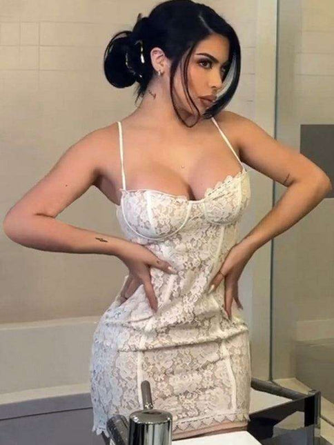 Alluring Suspender Bodycon Mini Dress