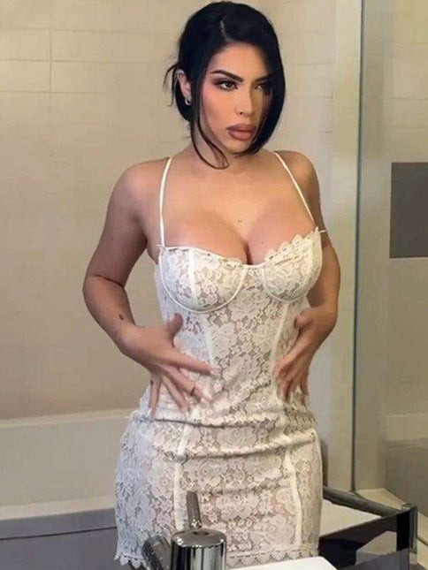 Alluring Suspender Bodycon Mini Dress