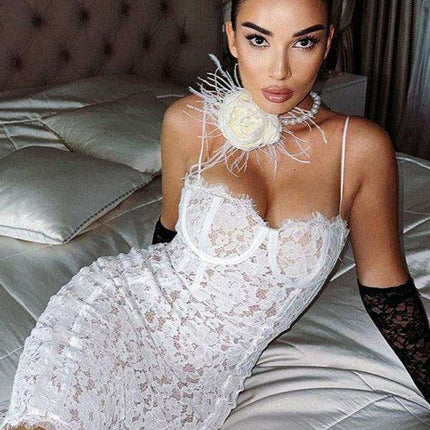 Alluring Suspender Bodycon Mini Dress