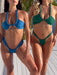 Trendy Two-piece Halter Neck Bikini Set for Stylish Vacations