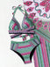Digital Print Bohemian Swimsuit Set with Shawl - High Waist Bikini Trio