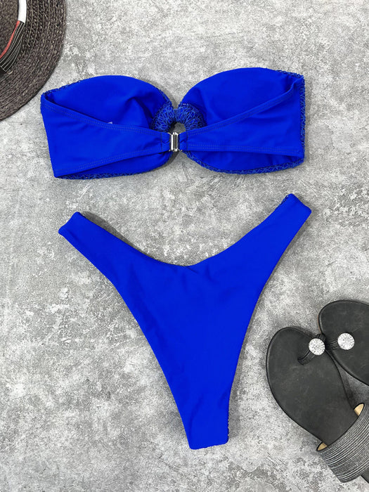 New style hollow sexy swimsuit tube top and backless split bikini