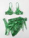 New marble tie-dye three-piece bikini set