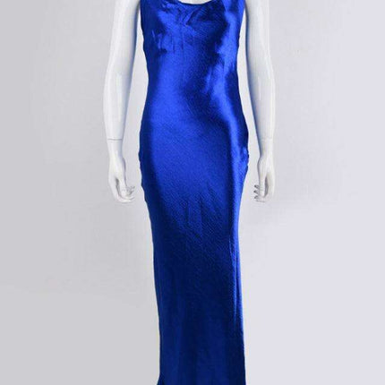 Elegant Backless Gown with Swing Neck - A Classic Solid Statement