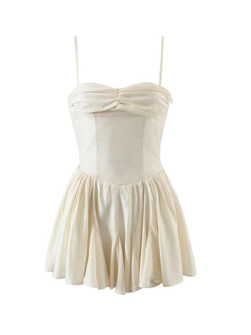 New sexy pleated skirt, chest pleated strapless dress