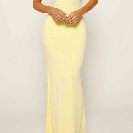 New sexy slim fit backless suspender solid color dress