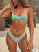 Sexy Contrast Color Floral Print Bikini Set for Women - Stylish Vacation Swimwear