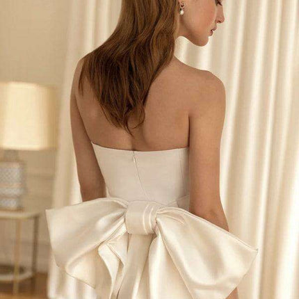 Sophisticated White Slim-Fit Tube Dress for Women