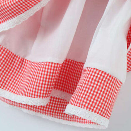 New style lace plaid printed strappy suspender dress