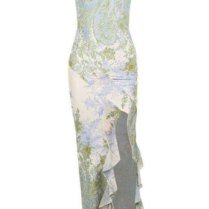 Stylish Mesh Print Fitted Tube Dress with Contemporary Touch