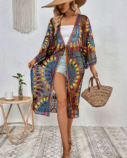 New Beach Skirt Casual Vacation Lace Cardigan Bikini Swimsuit Cover-Up Sun Protection Wear