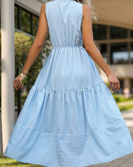 Women's vertical striped sleeveless dress