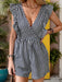 New casual ruffled striped jumpsuit