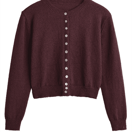 New street fashion round neck simple knitted jacket