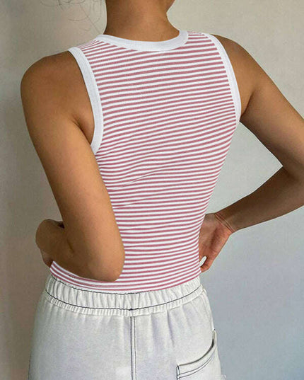 Y2K sexy sweet and spicy knitted striped contrasting top vest bottoming shirt