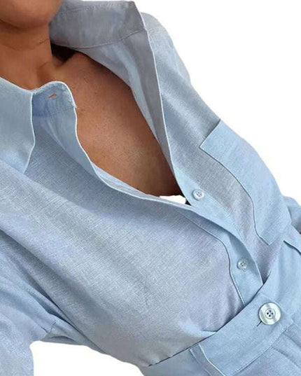 Fashion casual short trousers and long-sleeved shirt set