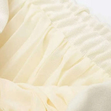 New Fashion Knitted Vest Splicing Pleated Long Skirt Set