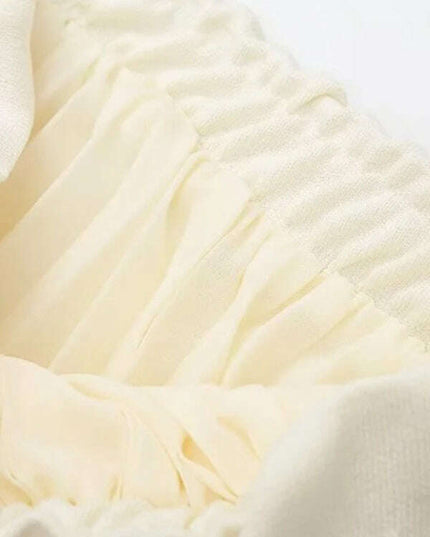 New Fashion Knitted Vest Splicing Pleated Long Skirt Set