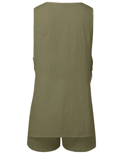 New style sleeveless shorts two-piece suit, fashionable and comfortable, can be worn as outdoor women's home clothes