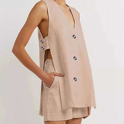 New style sleeveless shorts two-piece suit, fashionable and comfortable, can be worn as outdoor women's home clothes