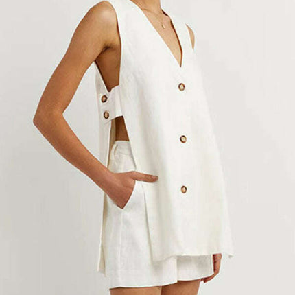 New style sleeveless shorts two-piece suit, fashionable and comfortable, can be worn as outdoor women's home clothes