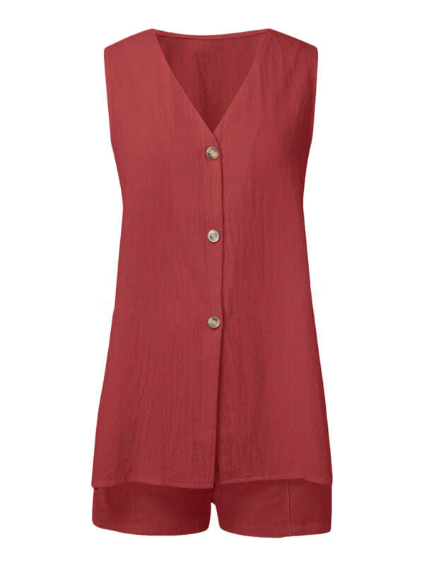 New style sleeveless shorts two-piece suit, fashionable and comfortable, can be worn as outdoor women's home clothes