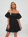 Ladies new fashion one shoulder lantern sleeve sexy backless dress