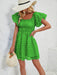 Ladies new fashion one shoulder lantern sleeve sexy backless dress