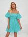 Ladies new fashion one shoulder lantern sleeve sexy backless dress