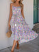 New style suspender skirt pleated printed ruffle dress