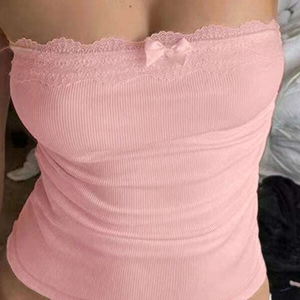 New Y2K Lace Bowknot Tube Top
