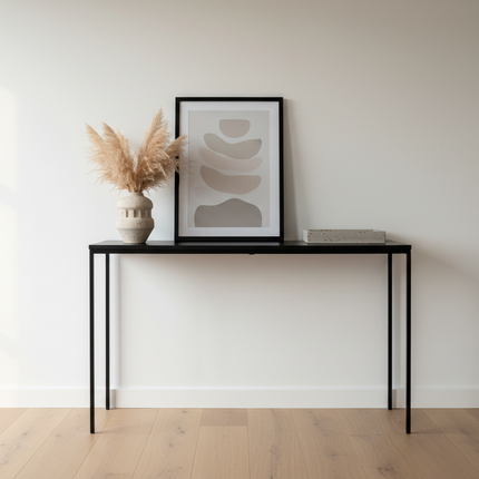 Peekaboo Studio Wooden Console Table with Storage Shelf & Elegant Desi