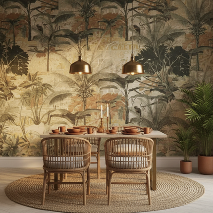 Decorative Wallpaper Store Vintage Southeast Asian Tropical Wallpaper