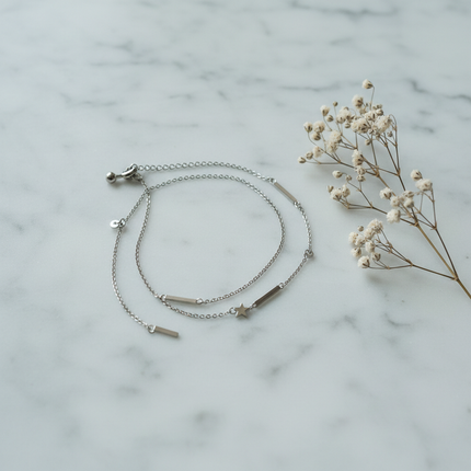 Peekaboo Studio Elegant Silver Bracelet with Adjustable Fit and Charm