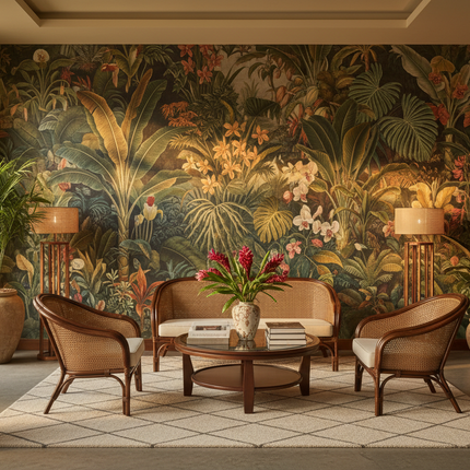 Decorative Wallpaper Store Vintage Southeast Asian Tropical Wallpaper