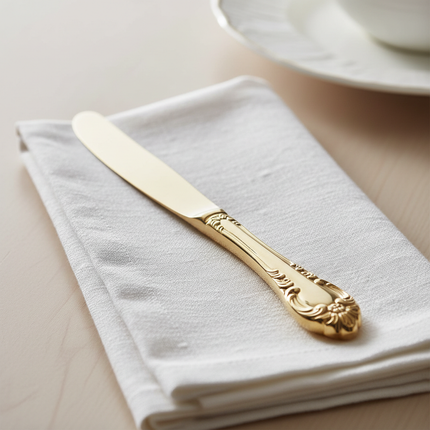 Gold Vintage Stainless Steel Cutlery, Individual Pieces | Très Elite