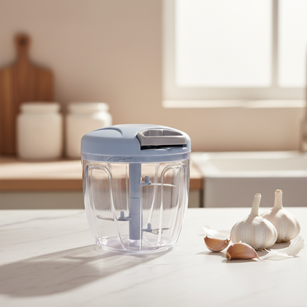 Manual Garlic Press & Mincer with Ergonomic Handle