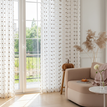 Cotton-Linen Jacquard Curtain — Candy Colour, Custom Size