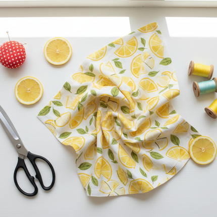 Patchwork Lemon Print Fabric | 50×145cm | 7 Fabric Types