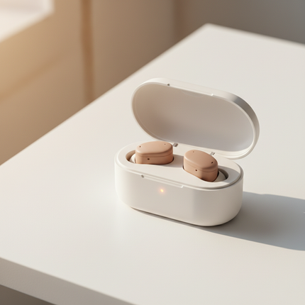 Peekaboo Studio Portable Hearing Aids with Charging Case & Sound Ampli
