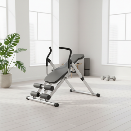 Foldable Adjustable Ab Trainer with LCD Monitor, Knee Protection & Device Holder | Très Elite