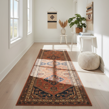 Retro Persian Long Runner Rug — Non-Slip, Boho Hallway Carpet | Très Élite