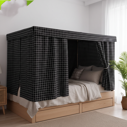 Blackout Bed Curtain Tent — Skin-Friendly & Breathable