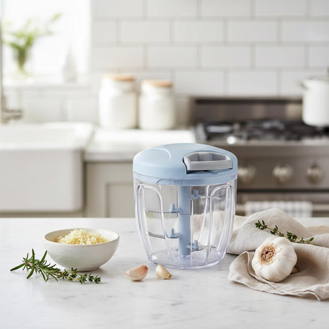 Manual Garlic Press & Mincer with Ergonomic Handle