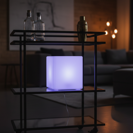 LED Luminous Cube Lamp — RGB 16 Colors, Battery Powered, 10–25cm