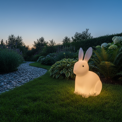 Luminous Rabbit LED Garden Lamp — Solar & Plug-In Outdoor Light