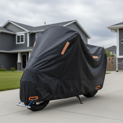 Waterproof Motorcycle Cover — 210D Polyester, UV & Dustproof
