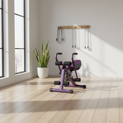 Foldable Adjustable Ab Trainer with LCD Monitor, Knee Protection & Device Holder | Très Elite